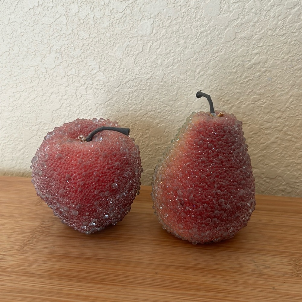 Fruit, an apple and Pear Sugared Frosted look